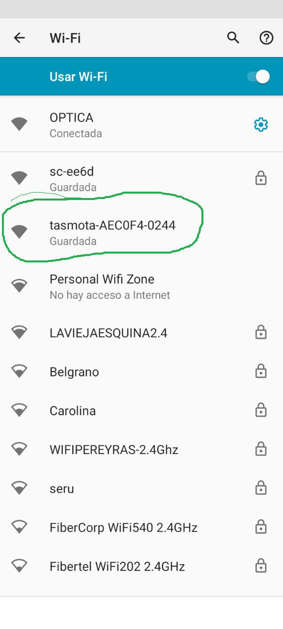 Selección de wifi Tasmota